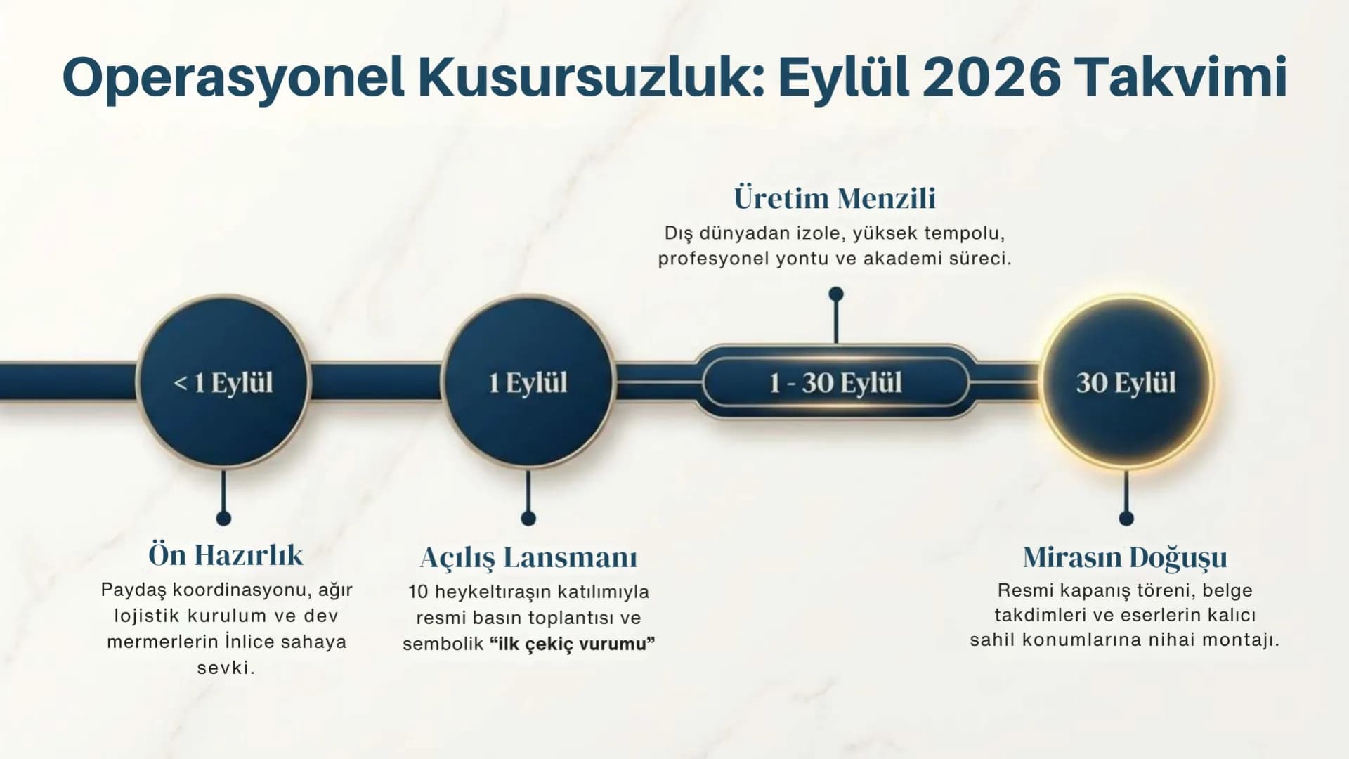 Operasyonel takvim: ön hazırlık, açılış, üretim ve kapanış