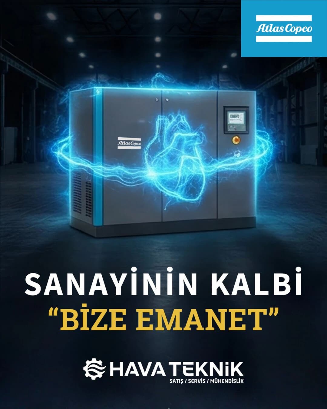 Atlas Copco VSD Vidalı Kompresör Serisi Tanıtım Görseli