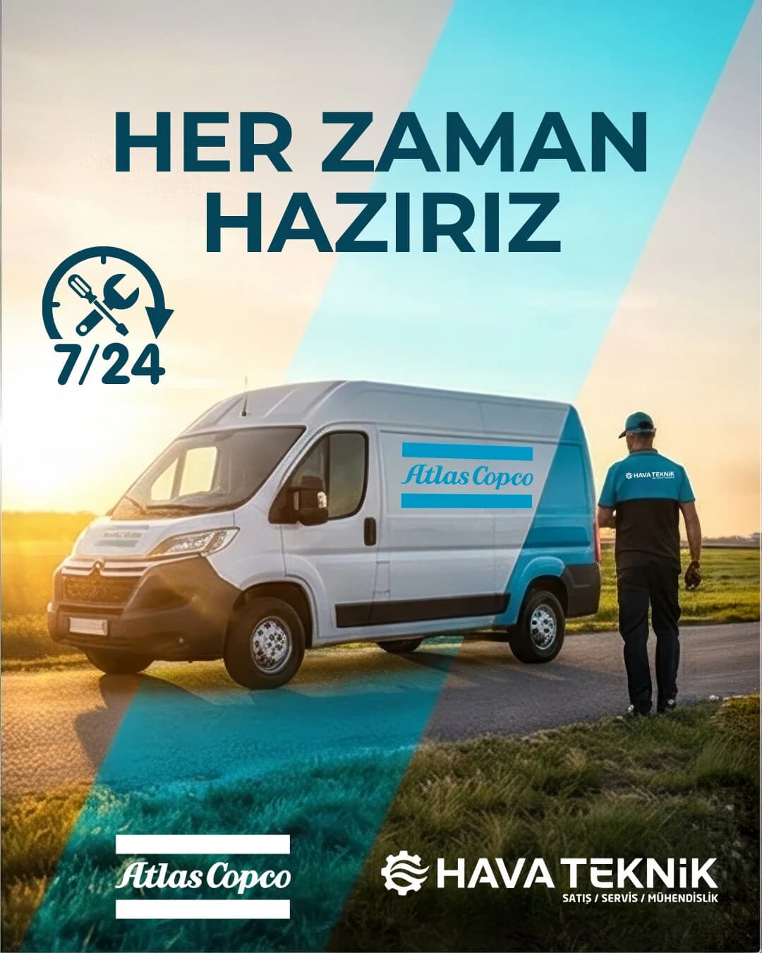 Atlas Copco Endüstriyel Hava Kompresörü Teknik Özellikler ve Bakım Bilgilendirme Postu