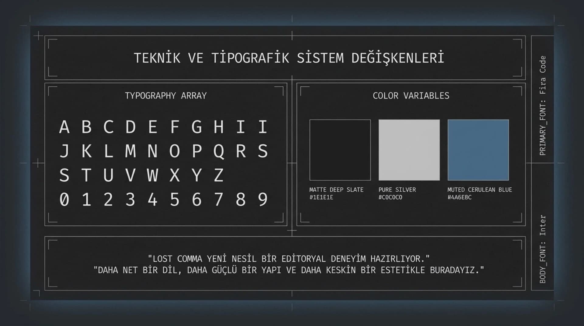 Yazılım Ajansı Kurumsal Kimlik Tipografisi ve Monospace Kod Fontu Değişkenleri