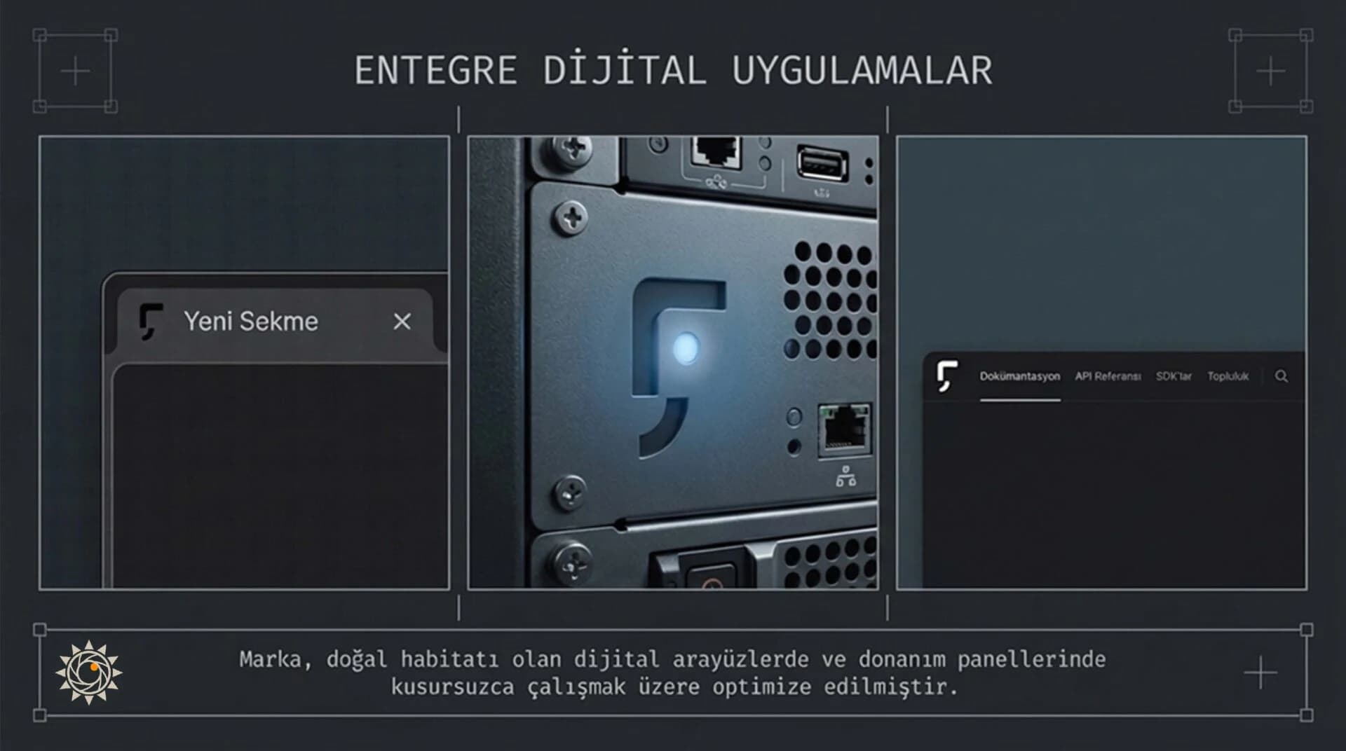 Lost Comma Logosunun Sunucu Donanımları ve Web Arayüzlerindeki Mockup Entegrasyonu