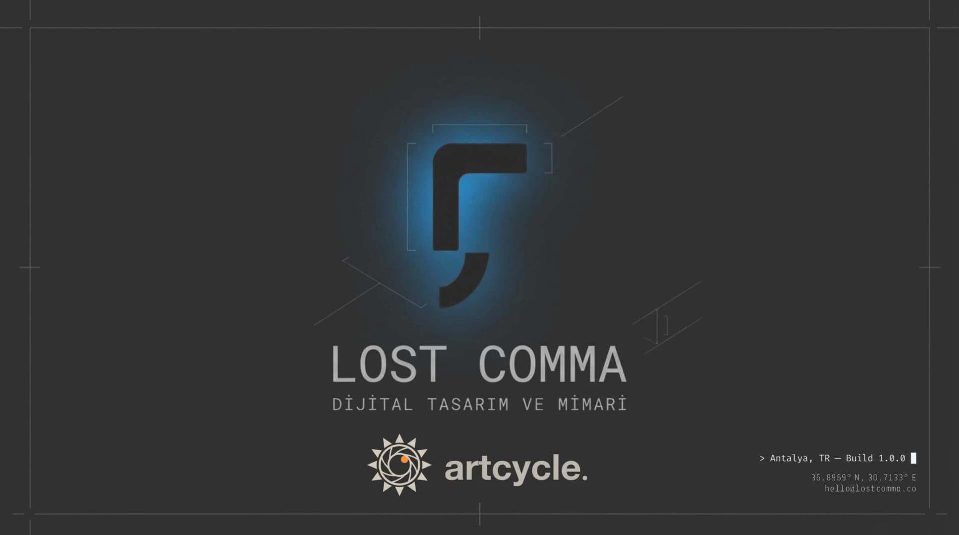 Lost Comma Kimlik Tasarımı Kapanış ve İletişim Slaytı