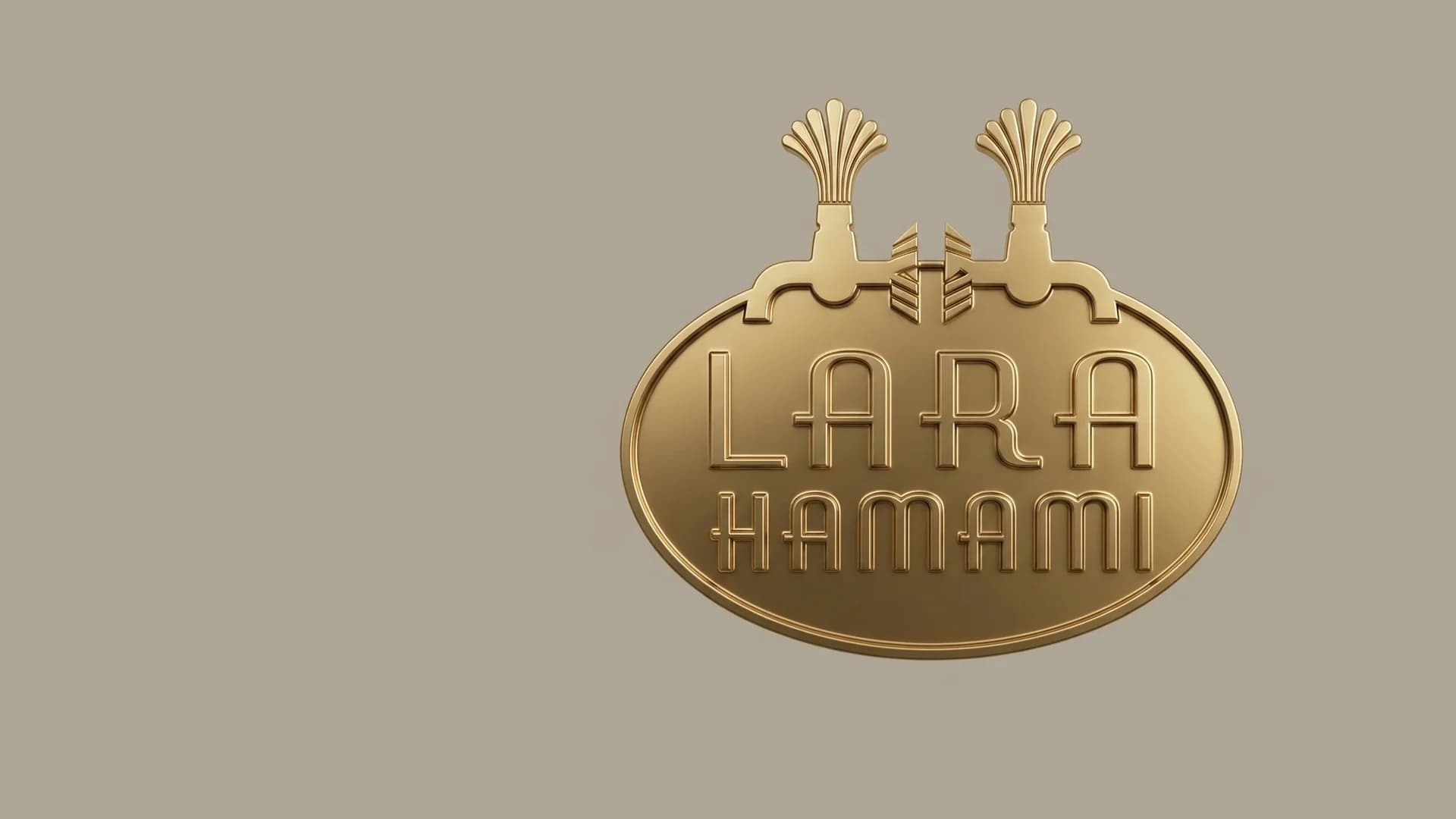 Lara Hamamı logosu, altın kabartma sürüm