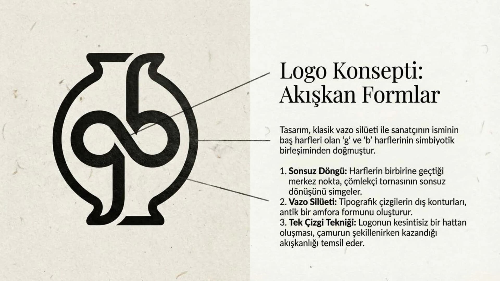 Seramik Çömlekçi Çarkı ve Geometrik Formlardan Doğan Logo Çizimi
