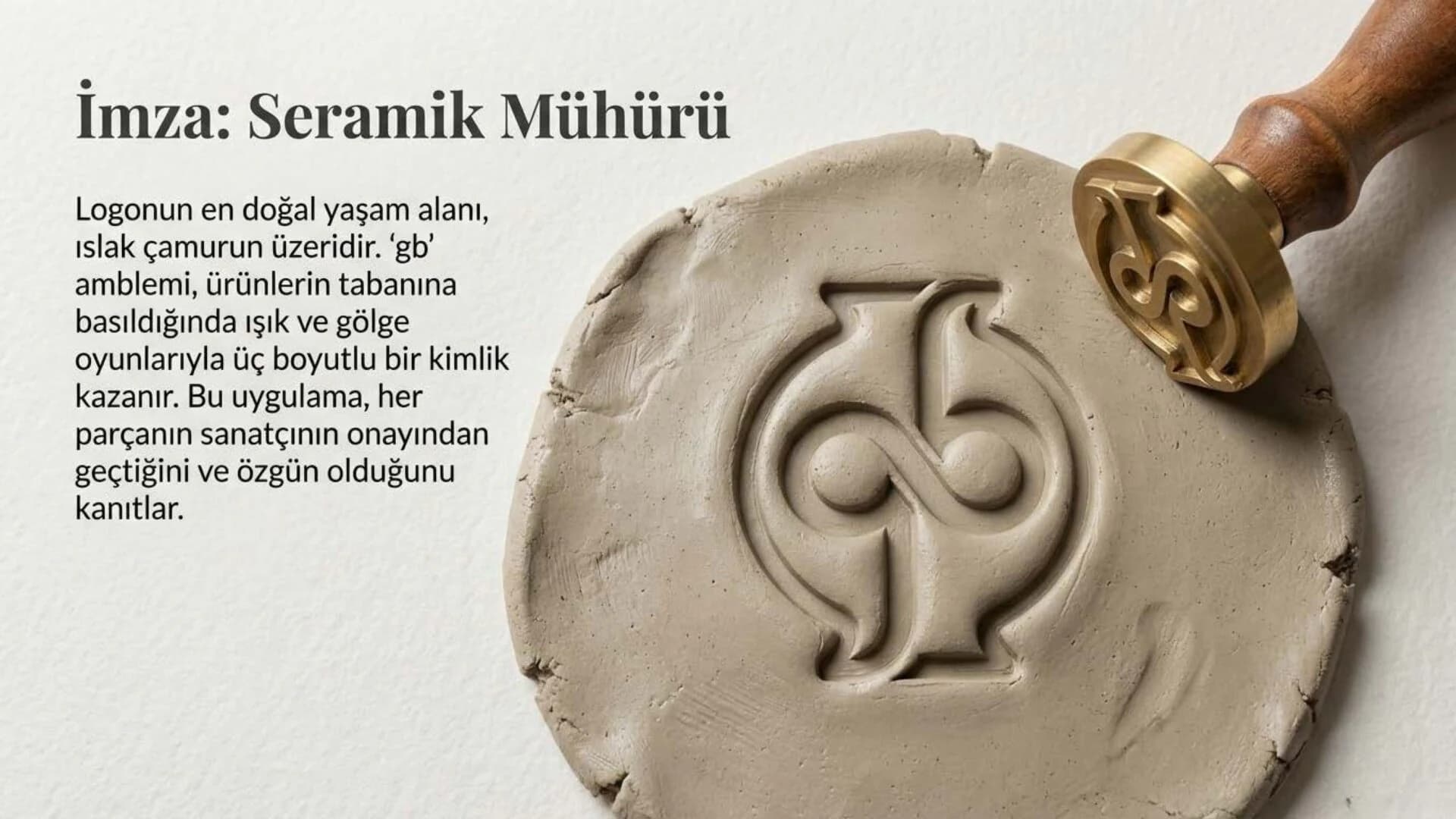 Seramik Eserlerin Altına Basılacak Soğuk Damga Mühür Logo Uygulaması