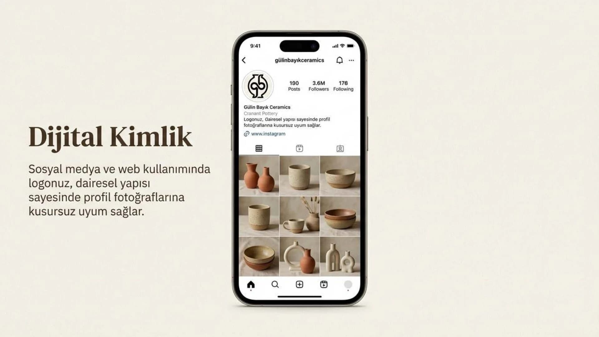 Gülin Bayık Ceramics Sosyal Medya ve Galeri Portfolyo Şablonu