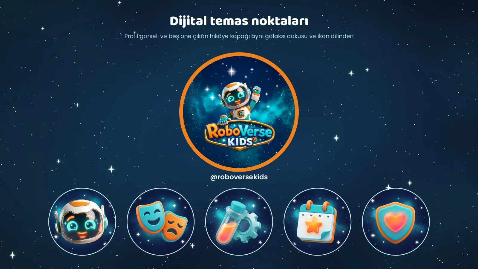 Dijital temas noktaları: galaksi zeminli profil görseli ve beş öne çıkan hikâye kapağı